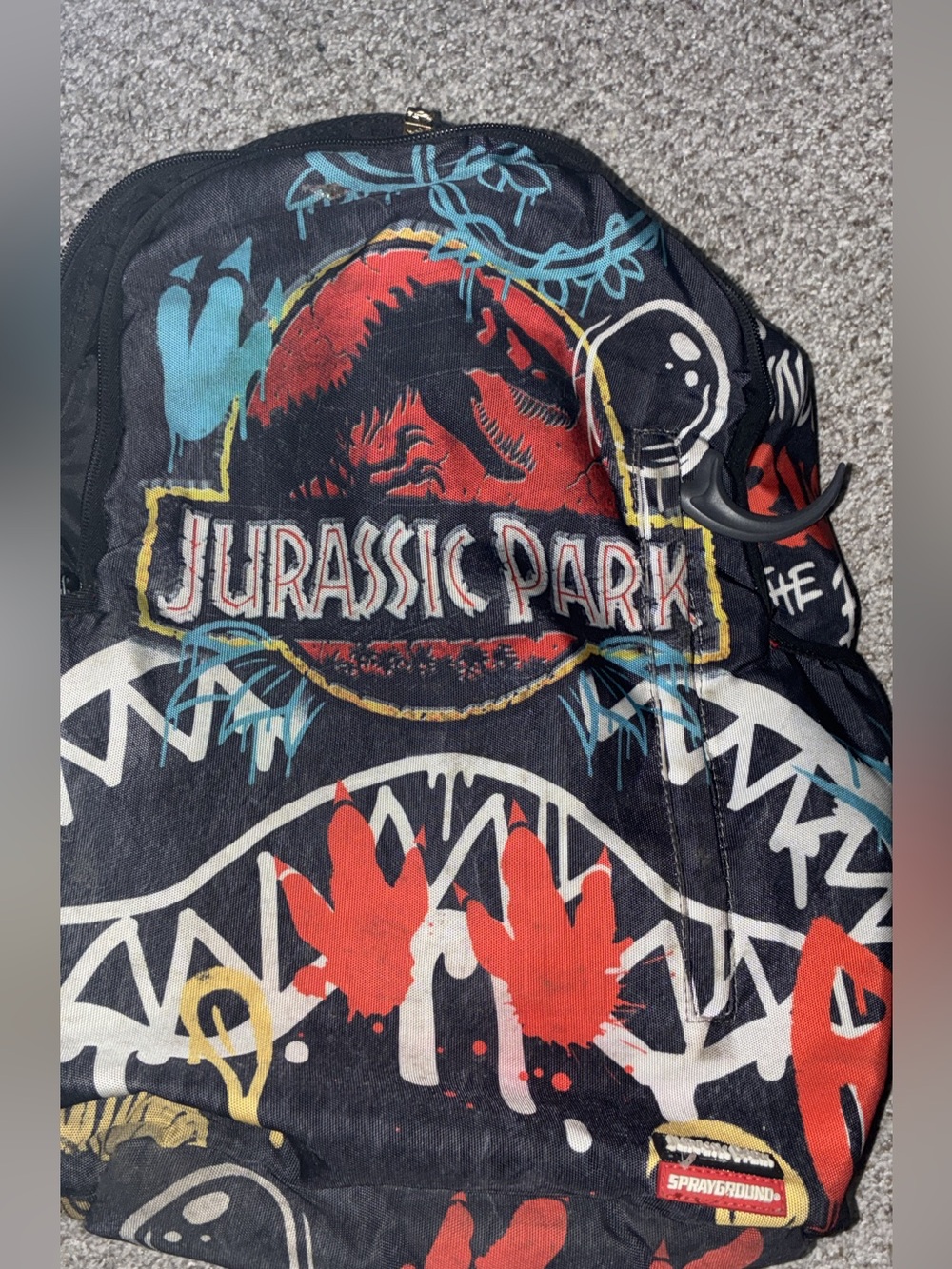 Sprayground Black Red Jurassic Park Graphic Backpack